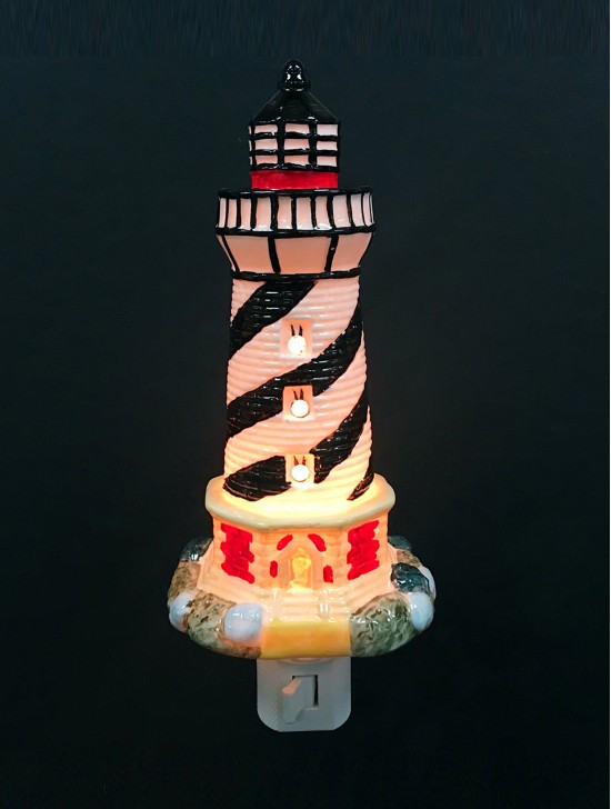 Porcelain Lighthouse Night Light with Gift Box